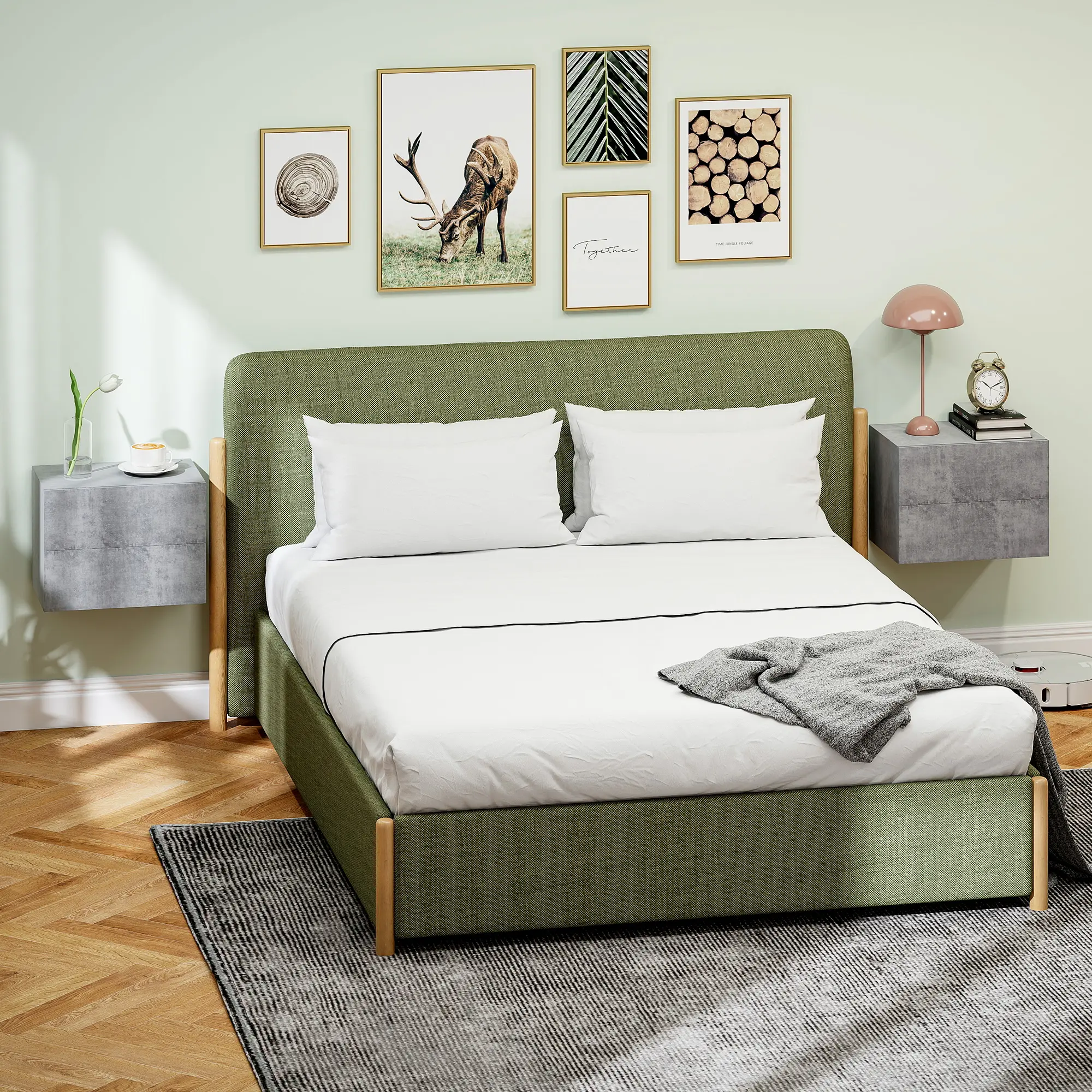 Комплект прикроватных тумб Homcom 831-962V00GY (Grey) - 6