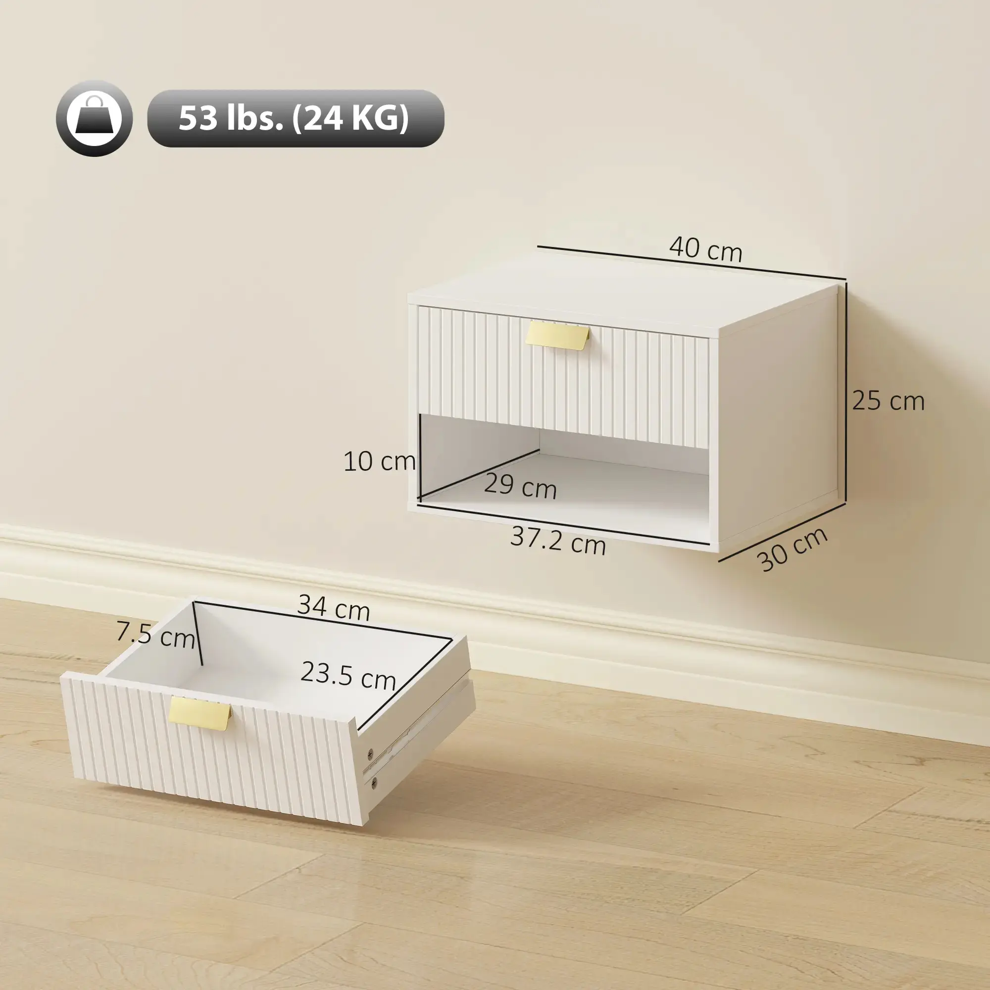 Комплект прикроватных тумб Homcom 83D-173V80WT (White) - 4
