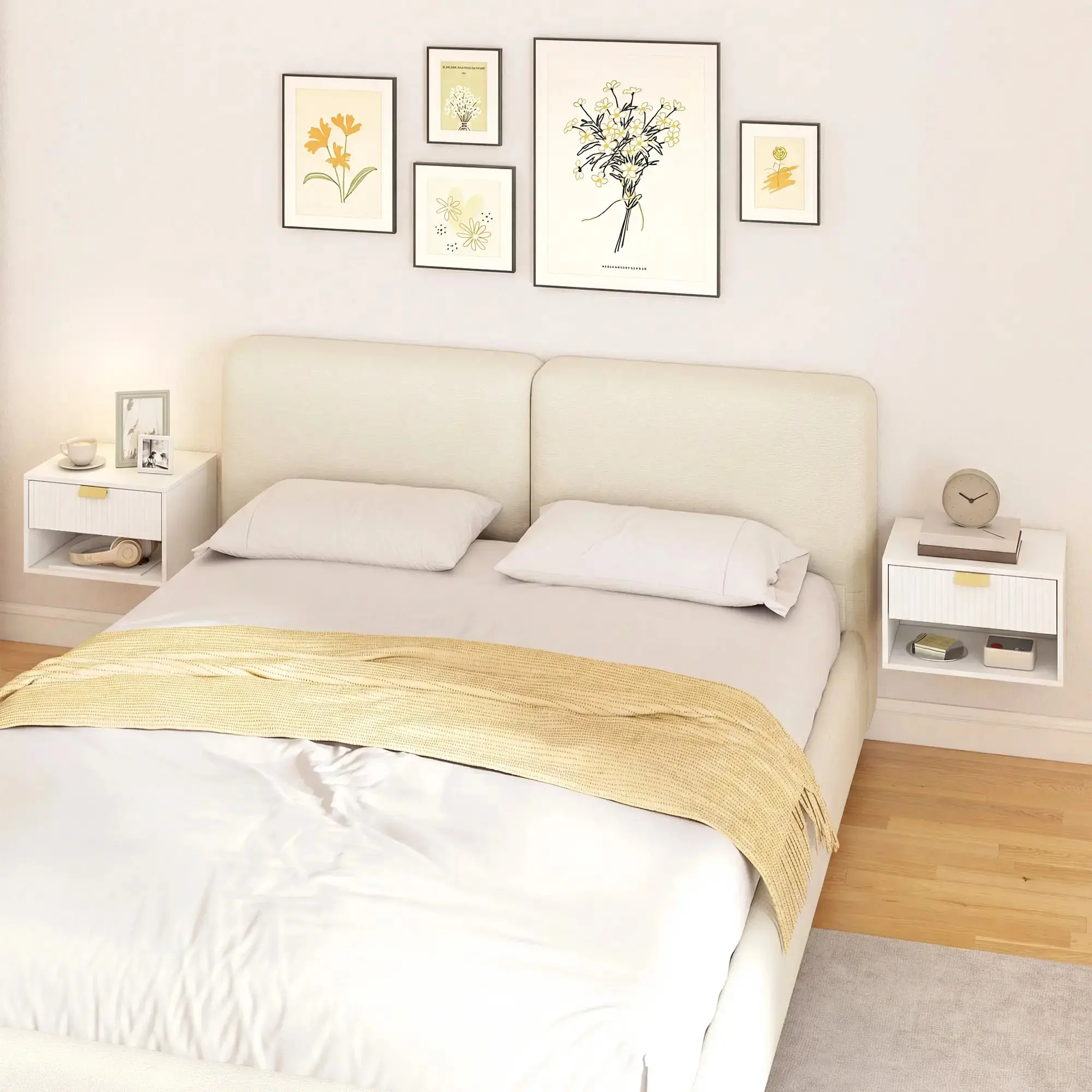 Комплект прикроватных тумб Homcom 83D-173V80WT (White) - 6