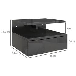 Комплект прикроватных тумбочек Homcom 831-338V00BK 35x22x32 cm (Black/Black Gloss) Thumb