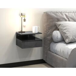 Комплект прикроватных тумбочек Homcom 831-338V00BK 35x22x32 cm (Black/Black Gloss) Thumb