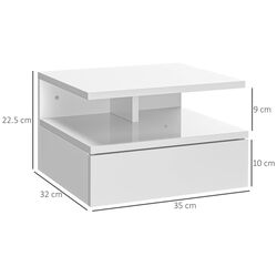 Set noptiere Homcom 831-338V00WT 35x22x32 cm (White/White Gloss) Thumb