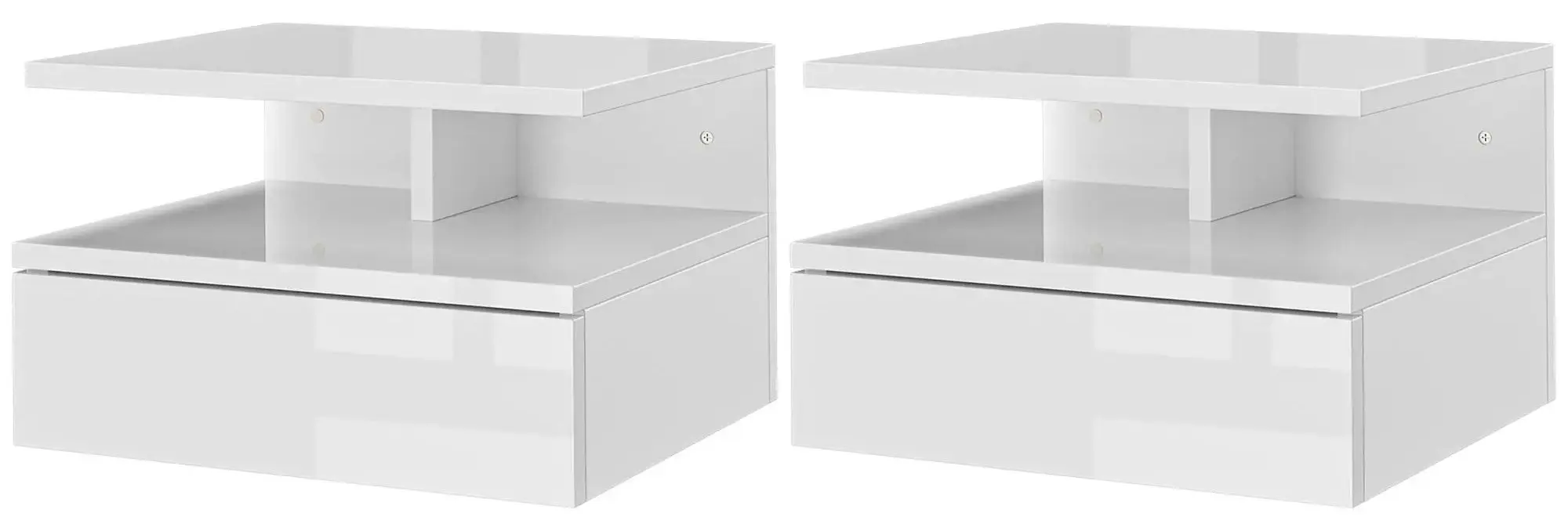 Set noptiere Homcom 831-338V00WT 35x22x32 cm (White/White Gloss)