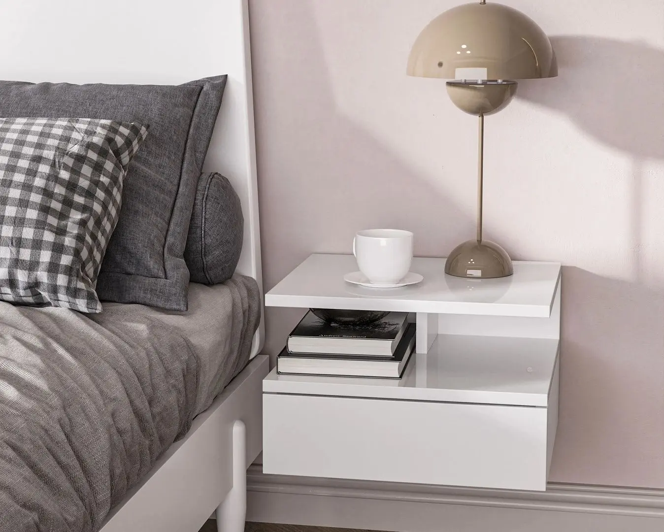 Set noptiere Homcom 831-338V00WT 35x22x32 cm (White/White Gloss)