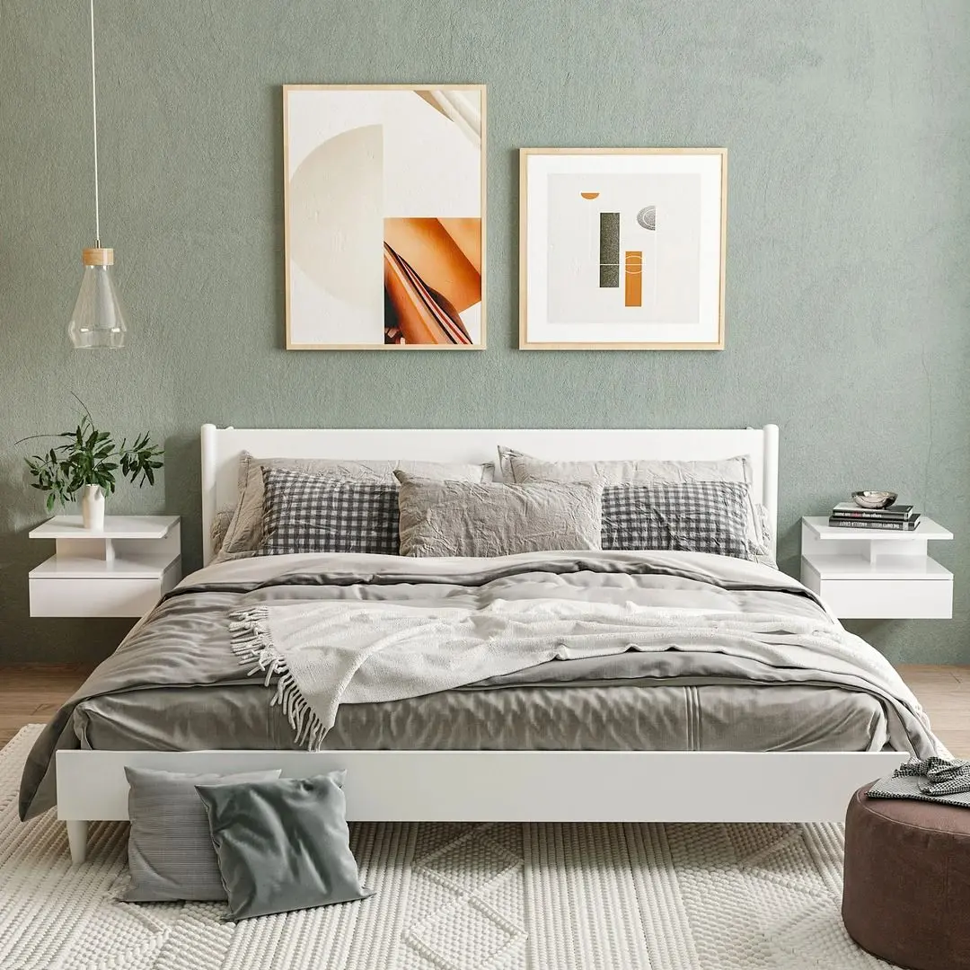 Set noptiere Homcom 831-338V00WT 35x22x32 cm (White/White Gloss)