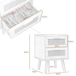 Set noptiere Homcom 831-664V01ND 40x56 cm (Natural Oak) Thumb