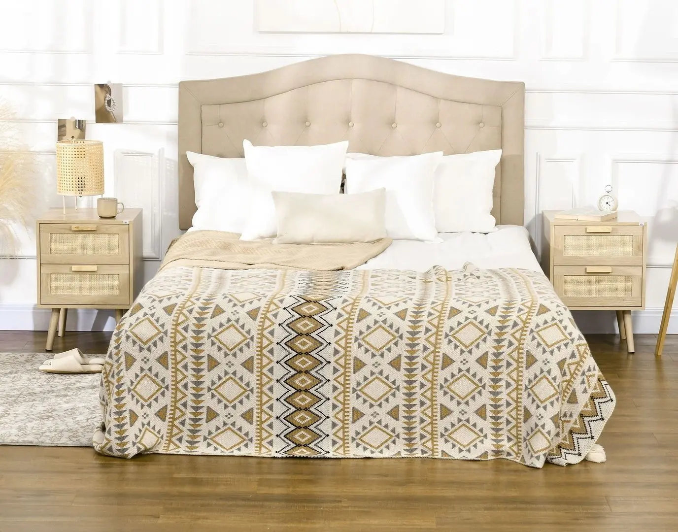 Set noptiere Homcom 831-664V01ND 40x56 cm (Natural Oak)