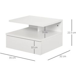 Set de noptiere Homcom 831-338 35x32x22 cm (White) Thumb