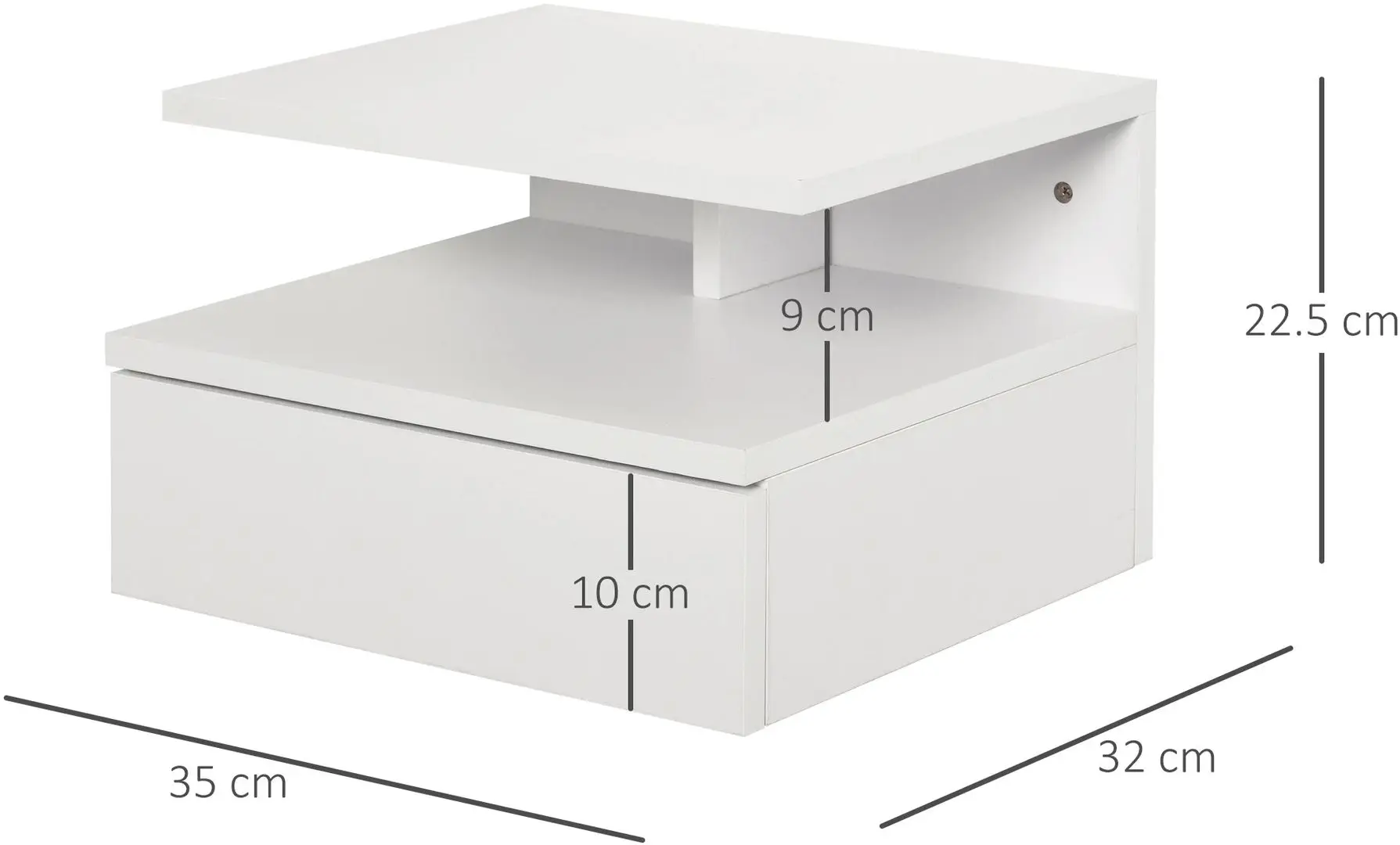 Set de noptiere Homcom 831-338 35x32x22 cm (White)