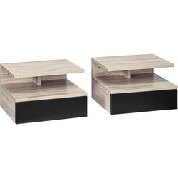 Set de noptiere Homcom 831-338V01 35x32x22 cm (Oak/Black) Thumb