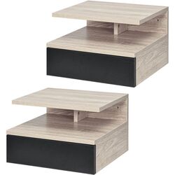 Set de noptiere Homcom 831-338V01 35x32x22 cm (Oak/Black) Thumb