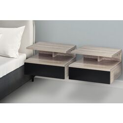 Set de noptiere Homcom 831-338V01 35x32x22 cm (Oak/Black)