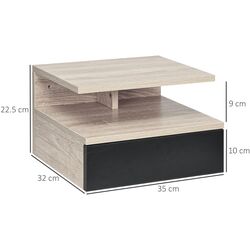 Set de noptiere Homcom 831-338V01 35x32x22 cm (Oak/Black) Thumb