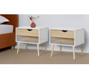 Set de noptiere Homcom 831-372V01 50x39x51 cm (Oak/White)