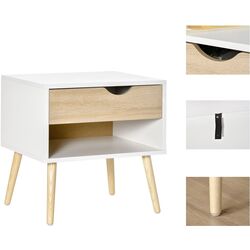 Set de noptiere Homcom 831-372V01 50x39x51 cm (Oak/White) Thumb