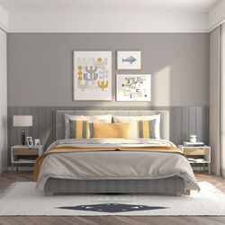 Set de noptiere Homcom 831-372V01 50x39x51 cm (Oak/White) Thumb