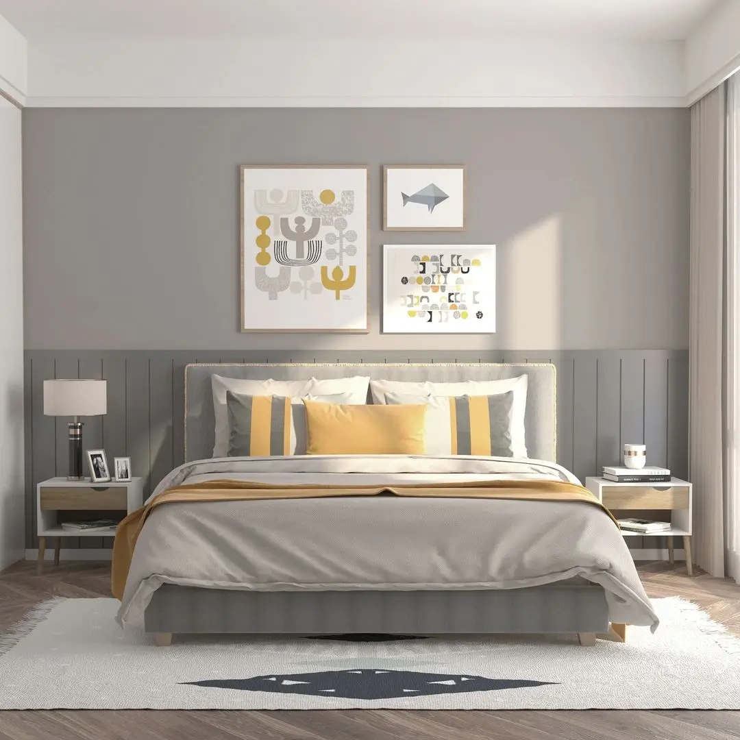 Set de noptiere Homcom 831-372V01 50x39x51 cm (Oak/White)