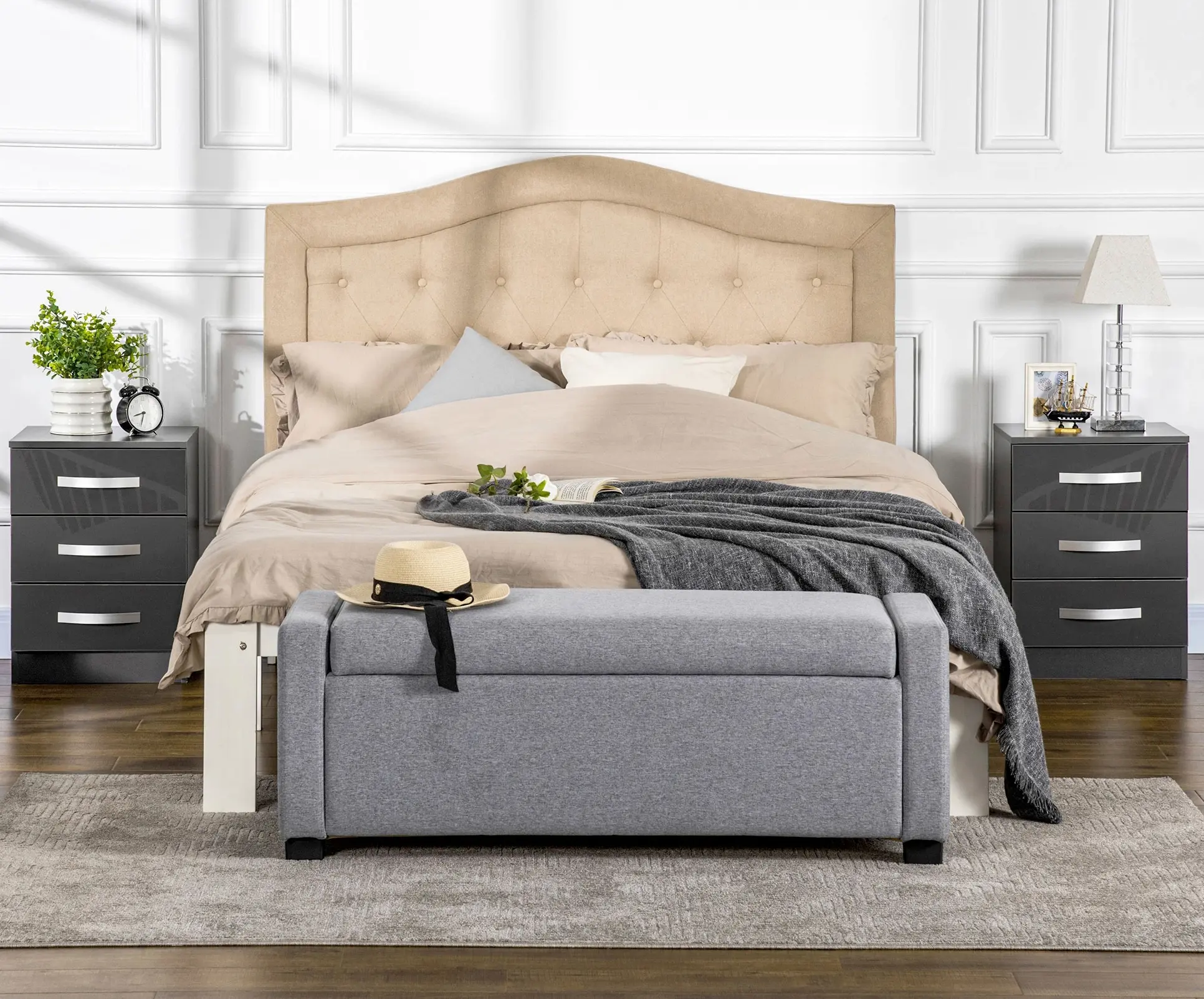 Set de noptiere Homcom 831-522GY (Gray) - 11