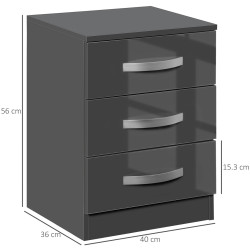 Set de noptiere Homcom 831-522GY (Gray) Thumb