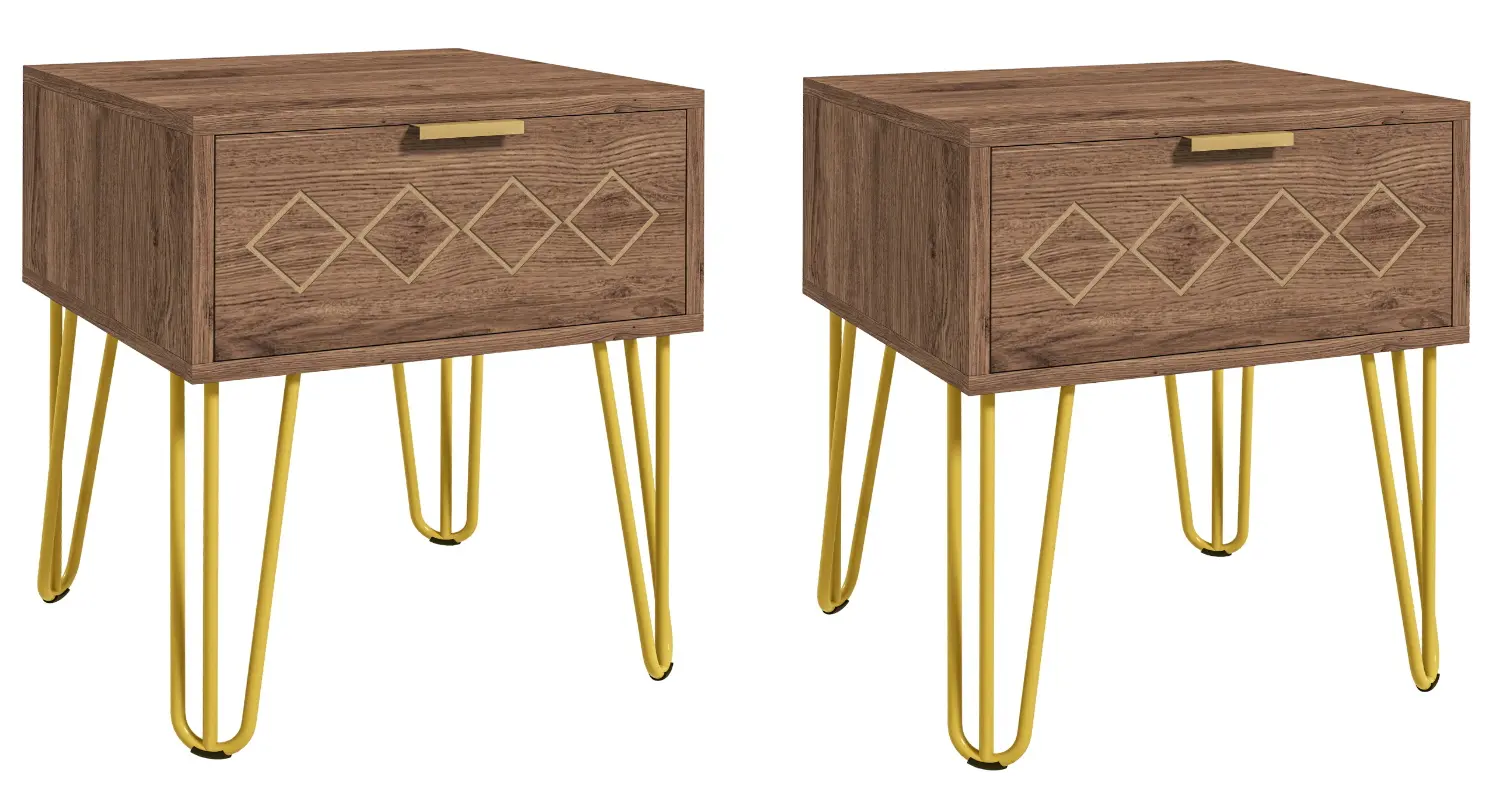 Set de noptiere Homcom 831-683V02BN (Brown)