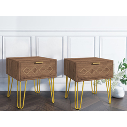 Set de noptiere Homcom 831-683V02BN (Brown)