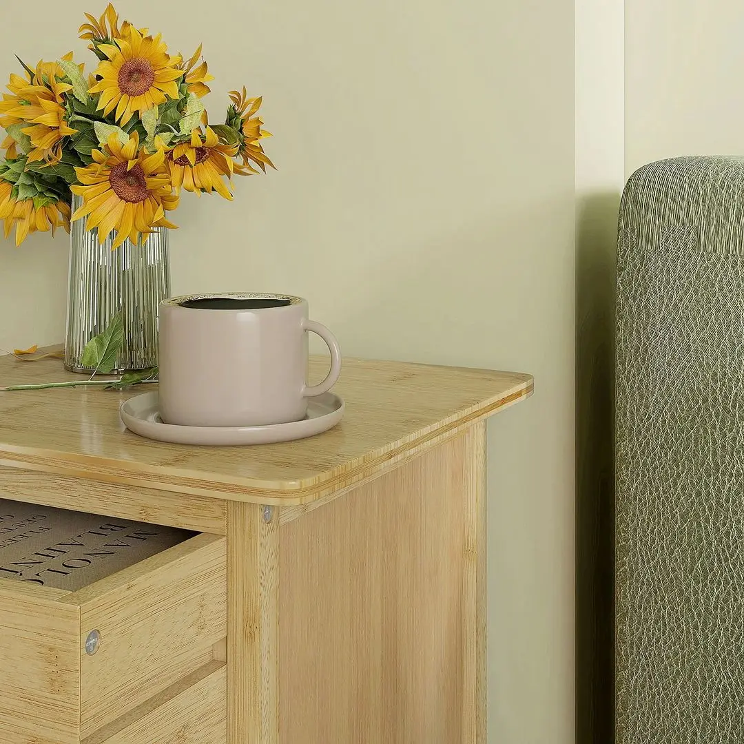 Set de noptiere Homcom 831-742V00ND 40x34x60 cm (Natural Wood)