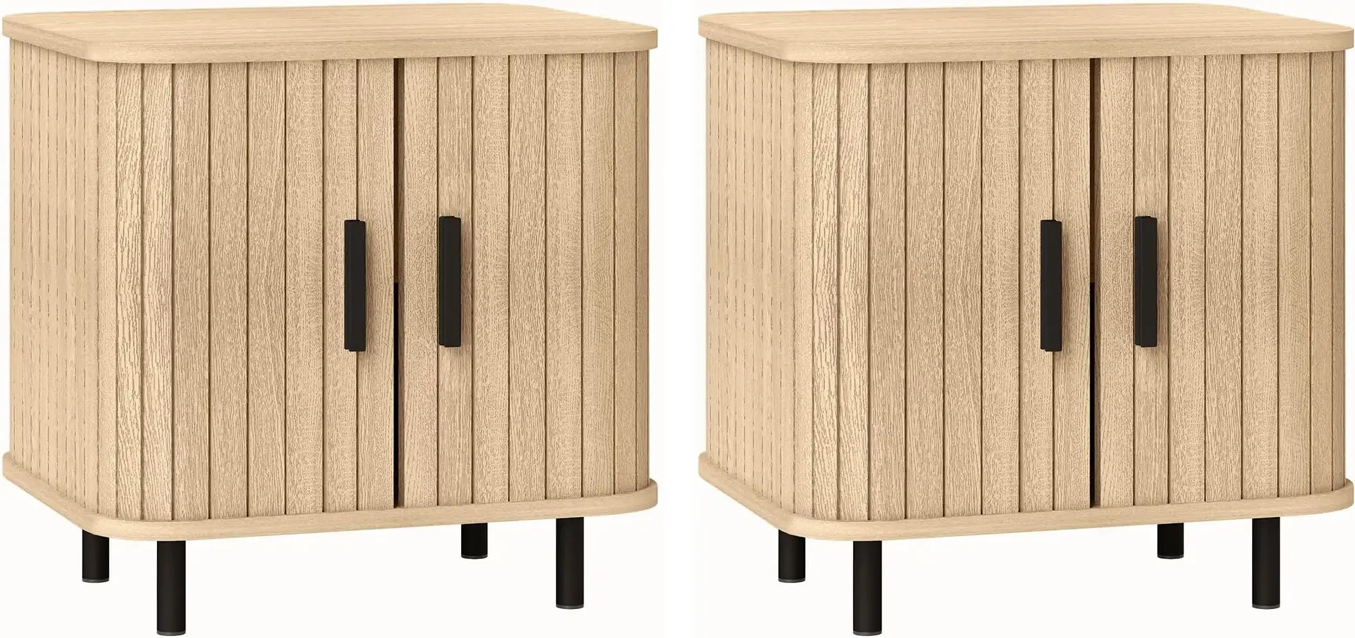 Набор прикроватных тумбочек Homcom 831-822V81AK 48x40x48 cm (Oak/Black) - 2