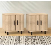 Set de noptiere Homcom 831-822V81AK 48x40x48 cm (Oak/Black)