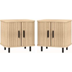 Набор прикроватных тумбочек Homcom 831-822V81AK 48x40x48 cm (Oak/Black) Thumb