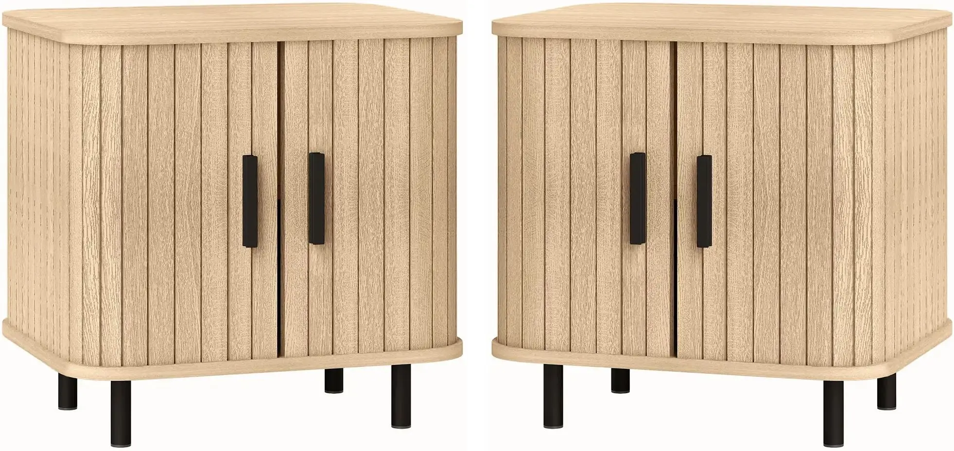 Набор прикроватных тумбочек Homcom 831-822V81AK 48x40x48 cm (Oak/Black) - 3