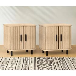 Набор прикроватных тумбочек Homcom 831-822V81AK 48x40x48 cm (Oak/Black)