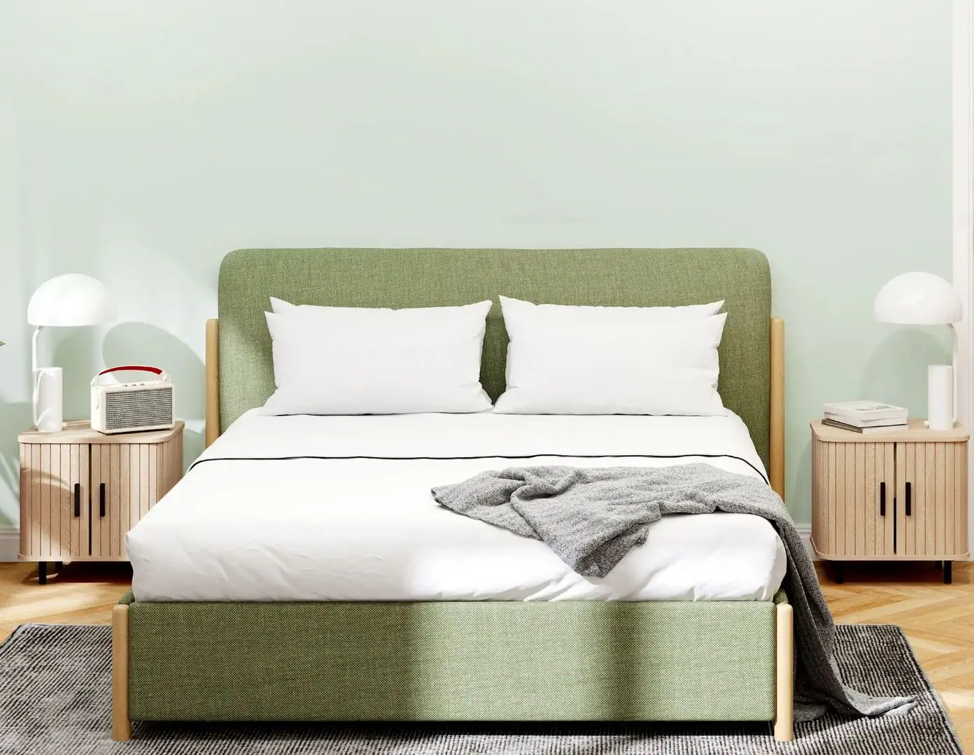 Набор прикроватных тумбочек Homcom 831-822V81AK 48x40x48 cm (Oak/Black) - 5