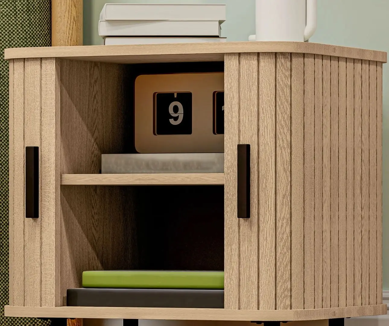 Набор прикроватных тумбочек Homcom 831-822V81AK 48x40x48 cm (Oak/Black) - 8