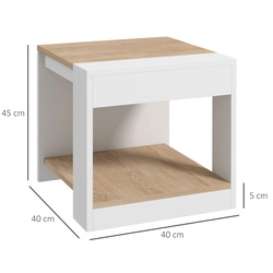 Набор прикроватных тумбочек Homcom 839-777V80WT (White/Natural) Thumb