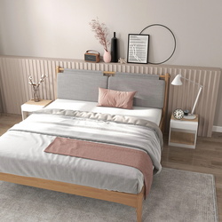 Набор прикроватных тумбочек Homcom 839-777V80WT (White/Natural) Thumb