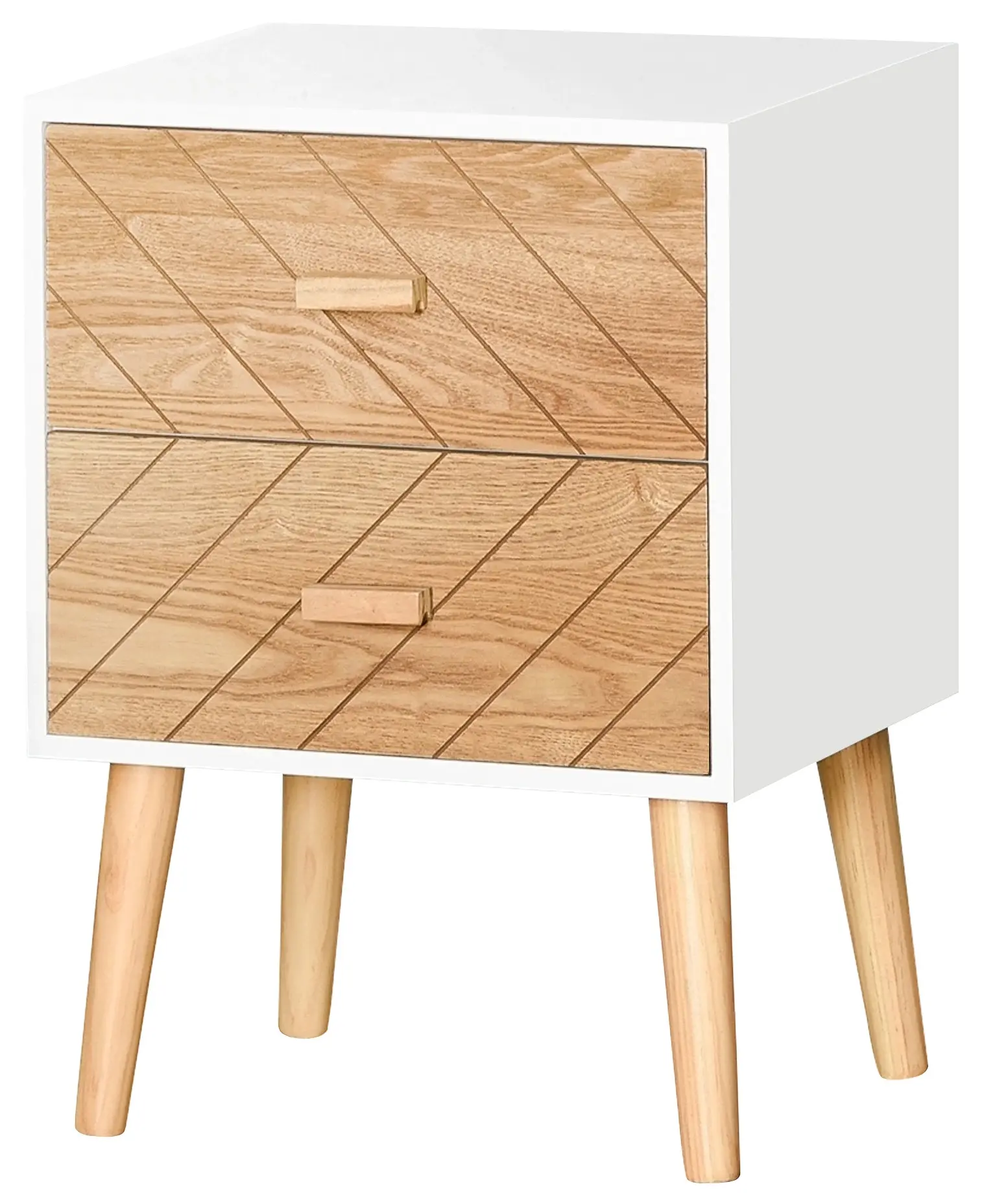 Тумба прикроватная Homcom 831-216V01 (White/Natural) - 2