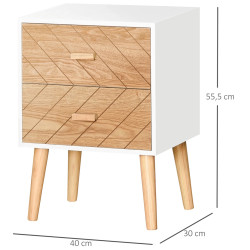 Тумба прикроватная Homcom 831-216V01 (White/Natural) Thumb