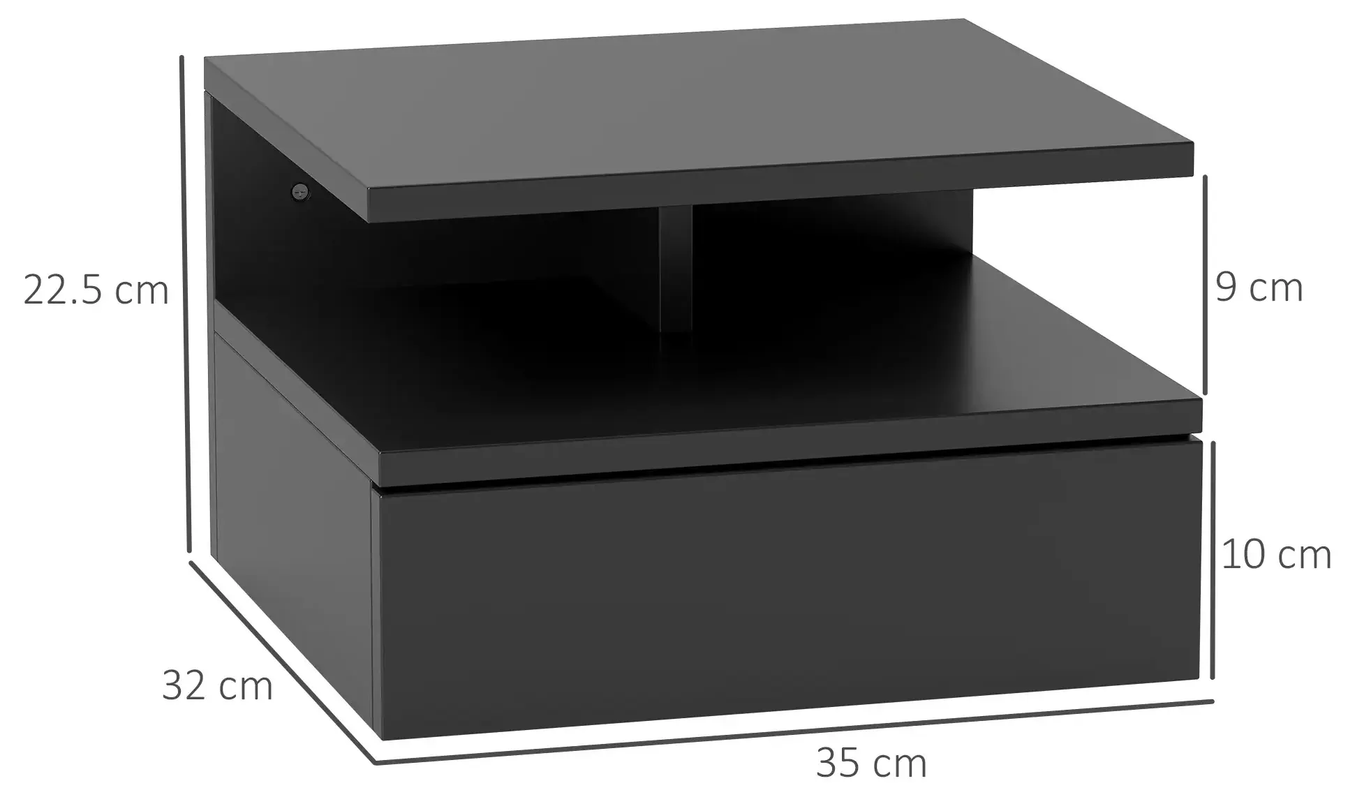 Тумба прикроватная Homcom 831-338V03BK (Black) - 5