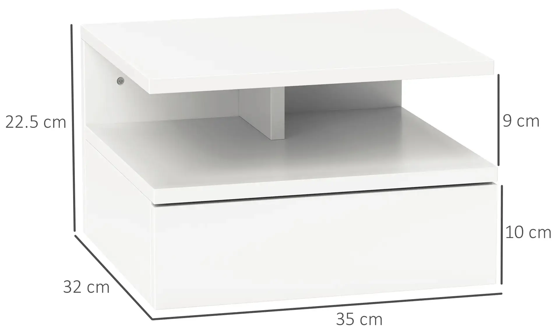 Тумба прикроватная Homcom 831-338V03WT (White) - 5