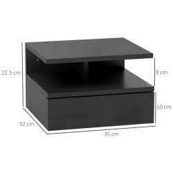 Тумба прикроватная Homcom 831-338V04BK (Black Gloss) Thumb