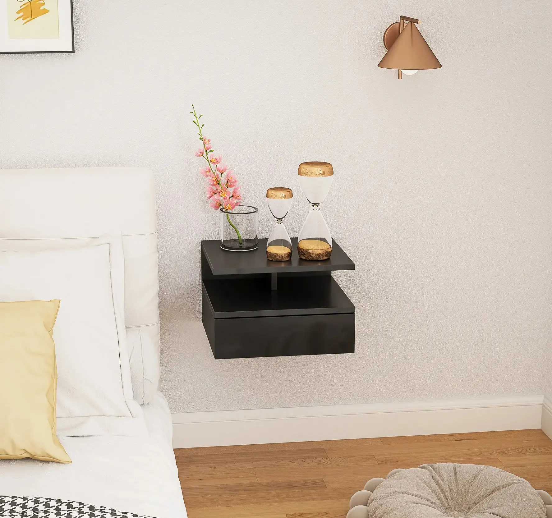 Тумба прикроватная Homcom 831-338V04BK (Black Gloss) - 10