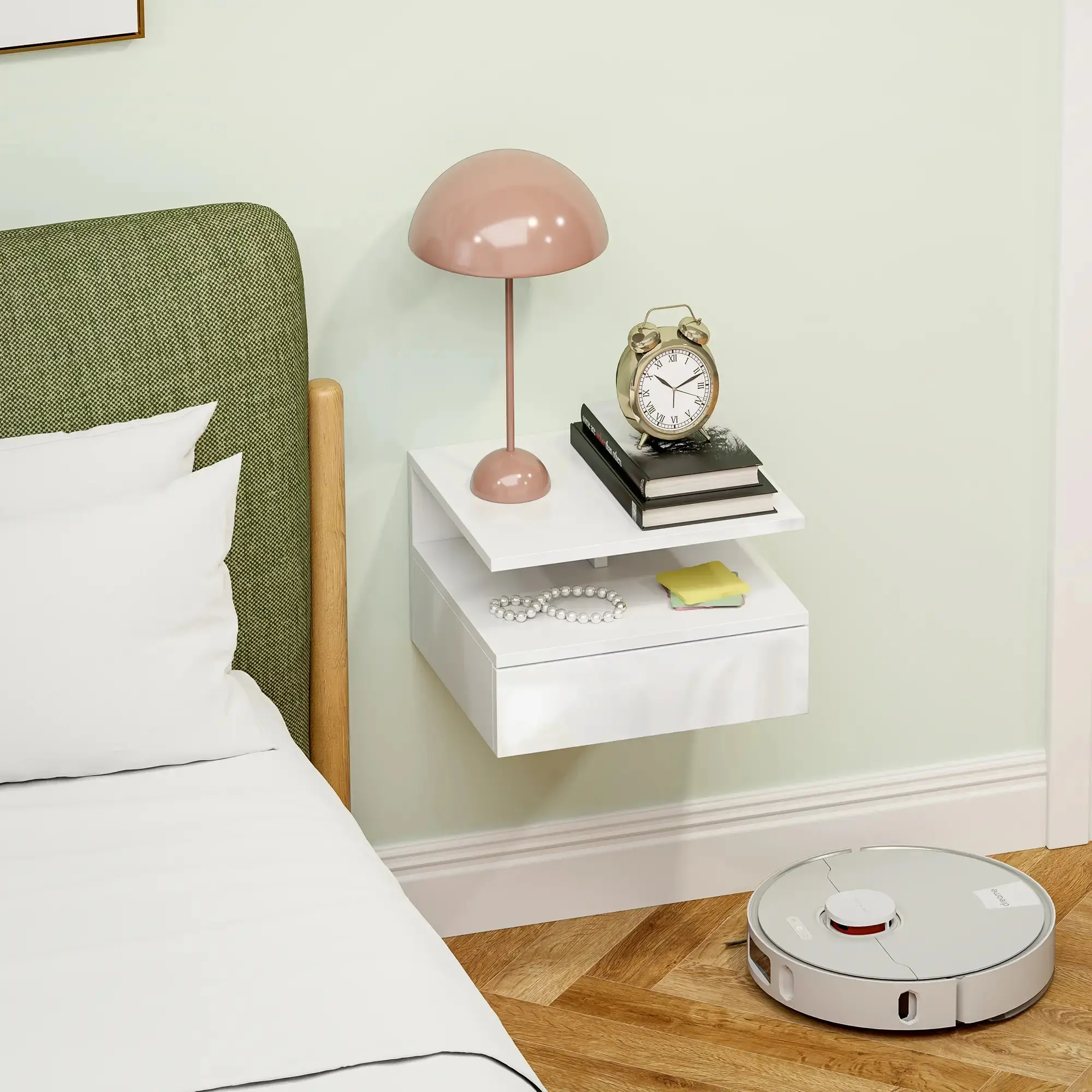 Тумба прикроватная Homcom 831-338V04WT (White Gloss) - 6