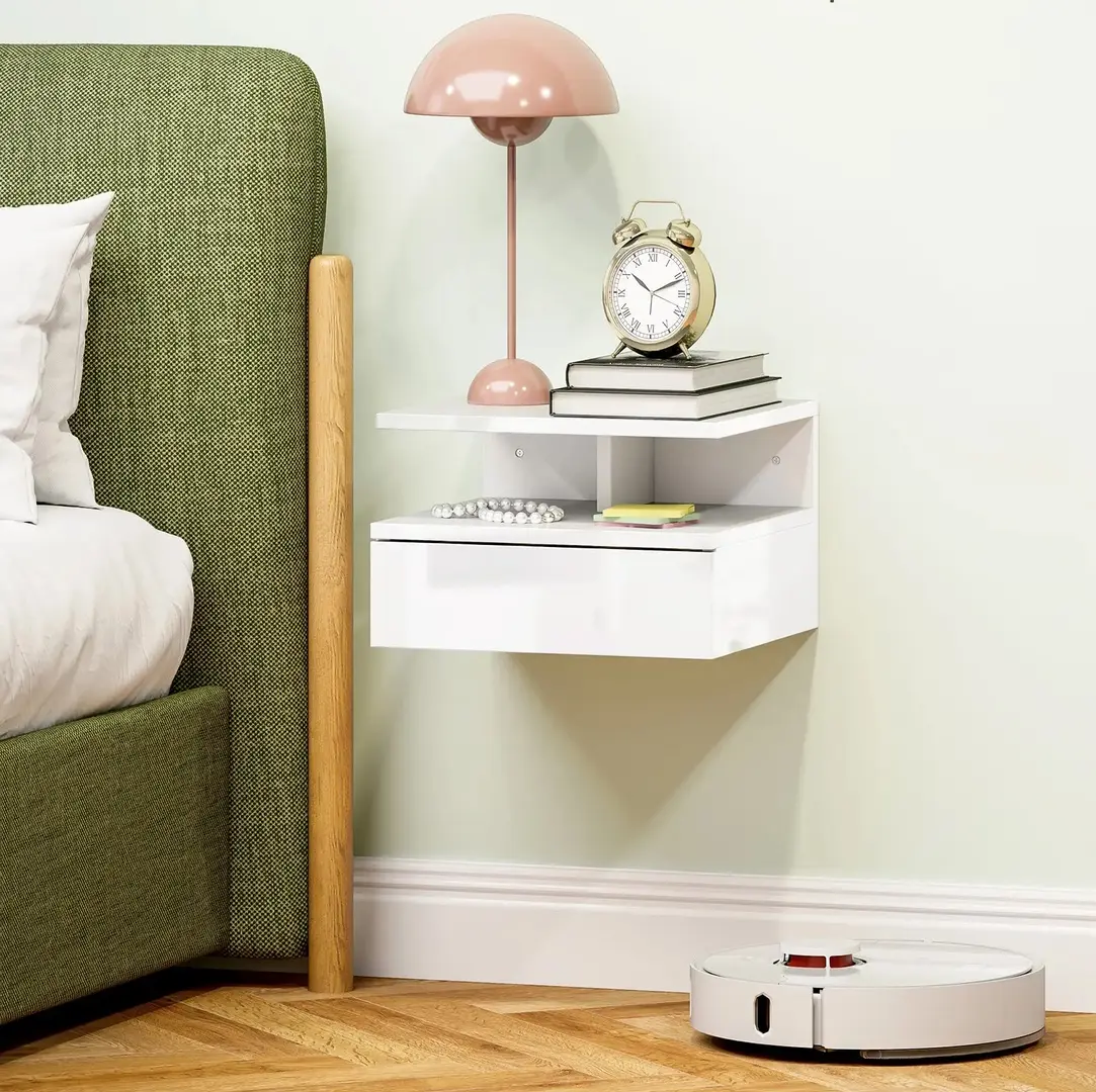 Тумба прикроватная Homcom 831-338V04WT (White Gloss)