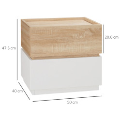 Тумба прикроватная Homcom 831-476ND (Natural/White) Thumb