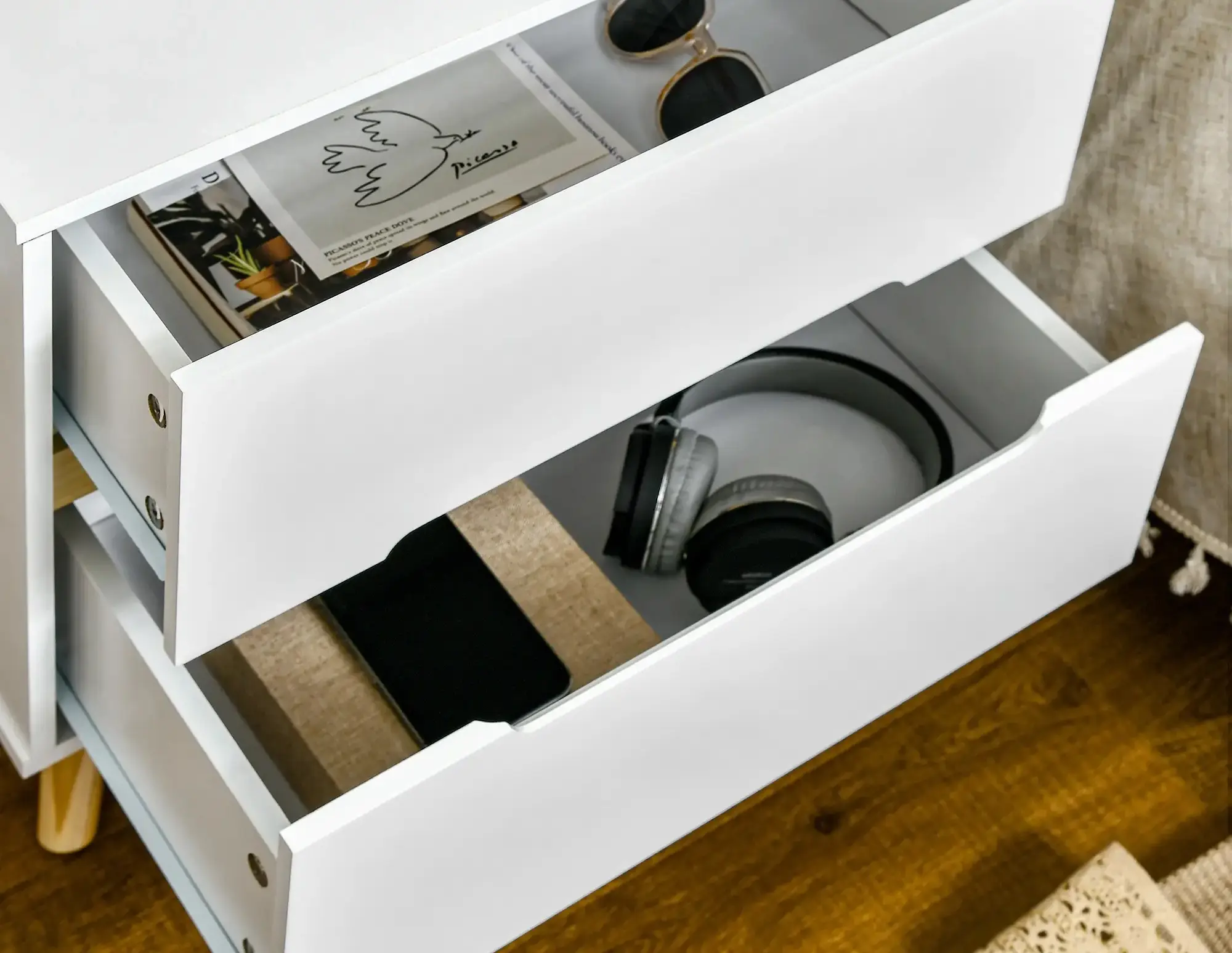 Тумба прикроватная Homcom 831-592V00WT (White) - 4