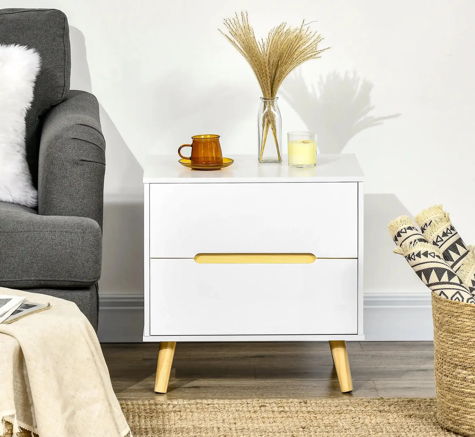 Тумба прикроватная Homcom 831-592V00WT (White) - 8