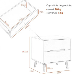 Тумба прикроватная Homcom 831-592V00WT (White) Thumb