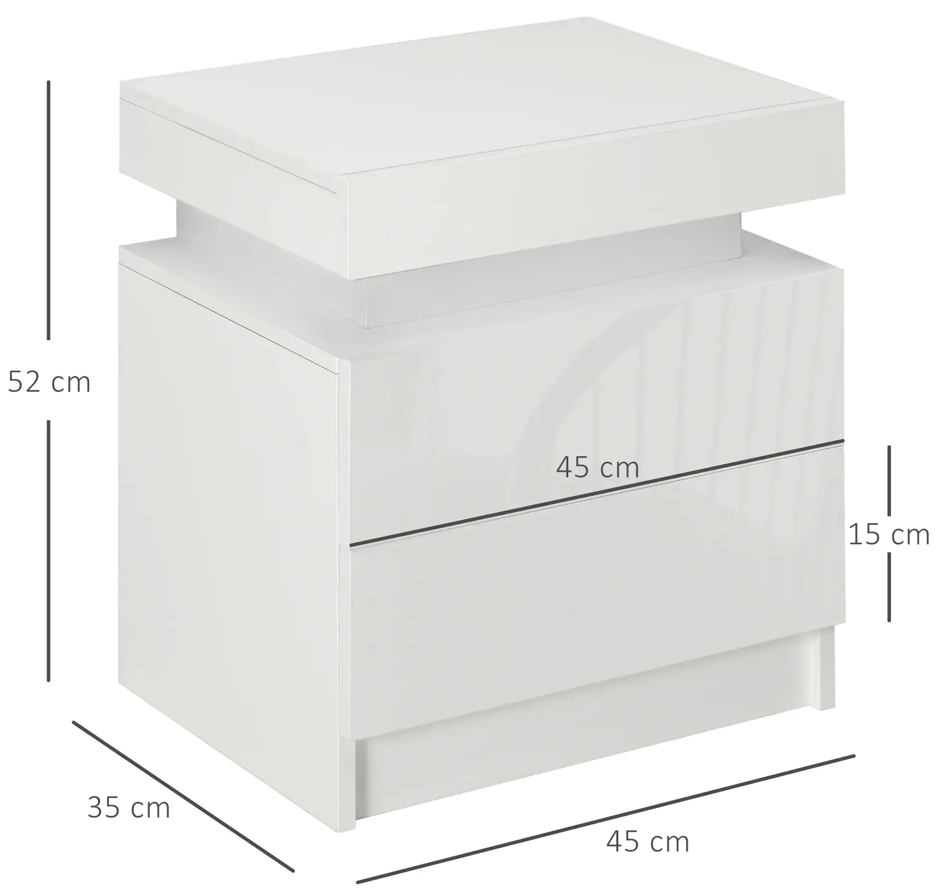 Noptiera Homcom 831-651V90WT (White Gloss) - 4