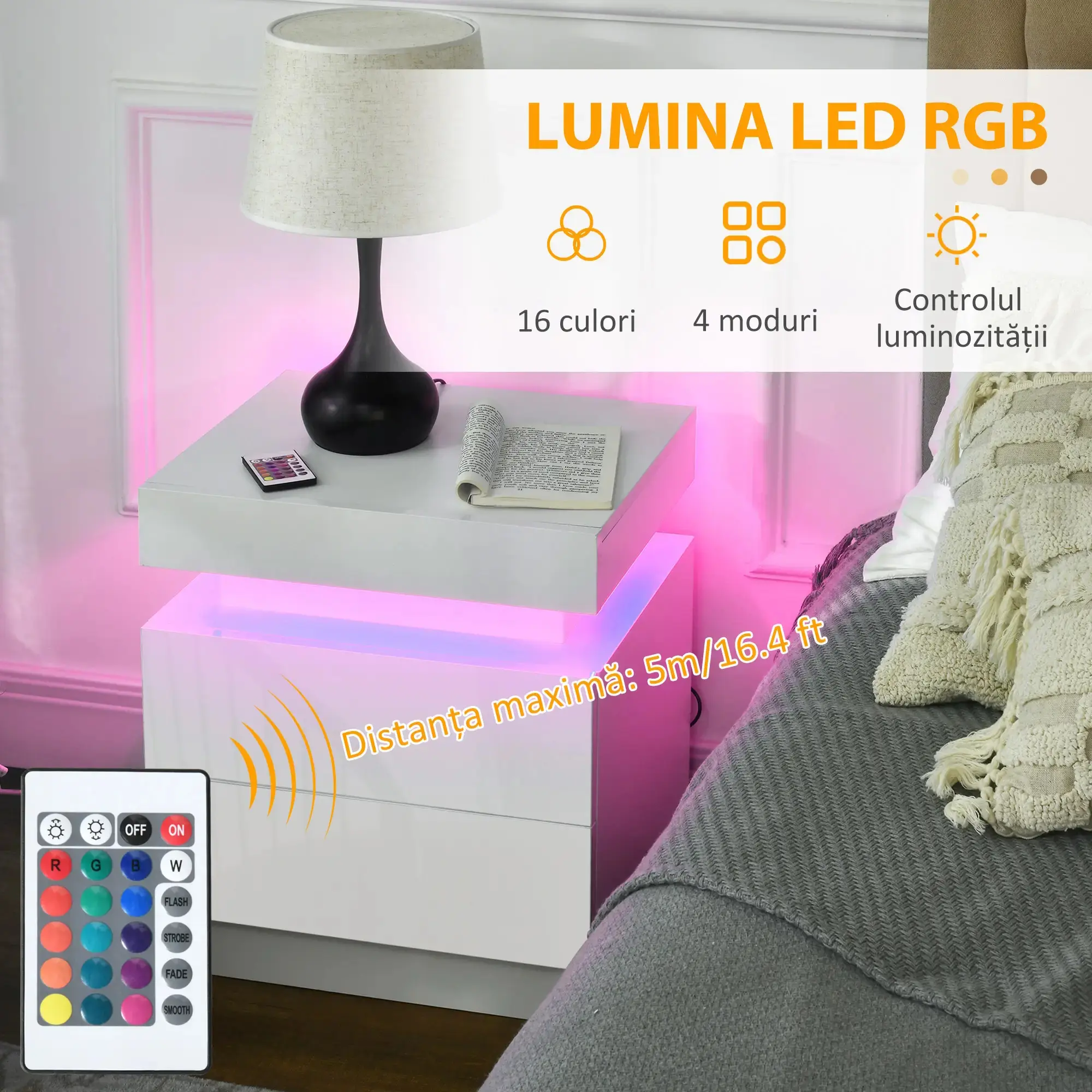 Noptiera Homcom 831-651V90WT (White Gloss) - 8