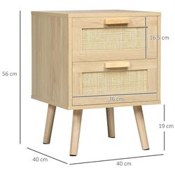 Noptiera Homcom 831-664V00ND 40x56 cm (Natural Oak) Thumb